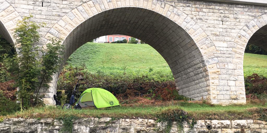 Camping above the rhine falls.