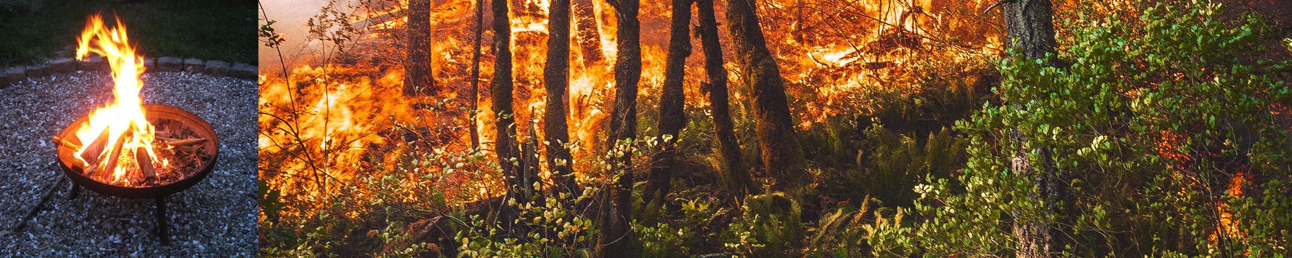 campfire and destructive wildfire